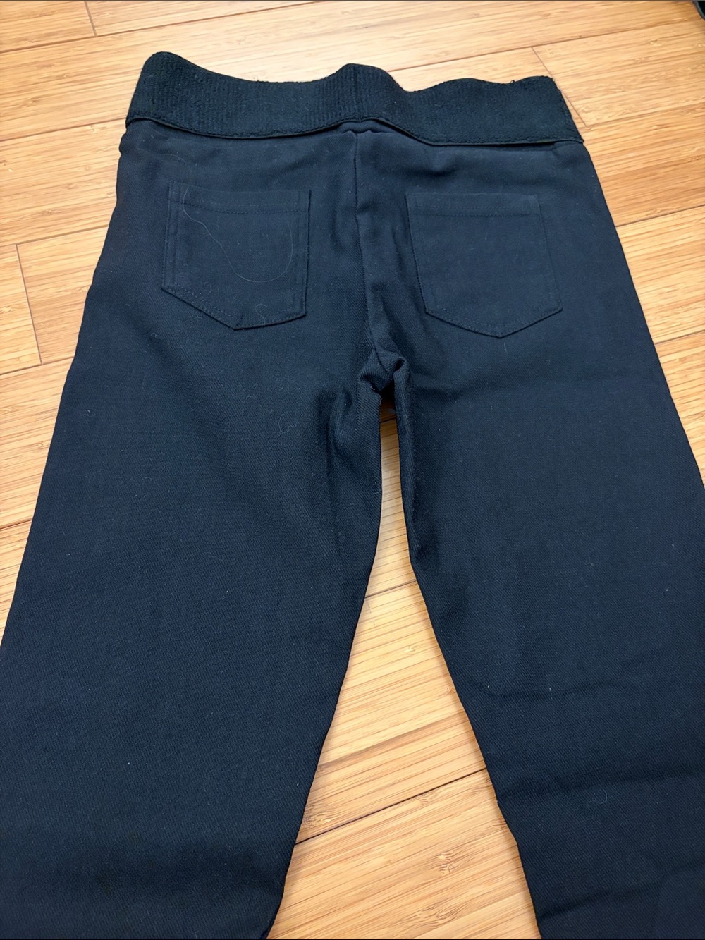 Slim Straight Black Stretch Knit-Waist Jeans size 00 - Picture 3 of 4